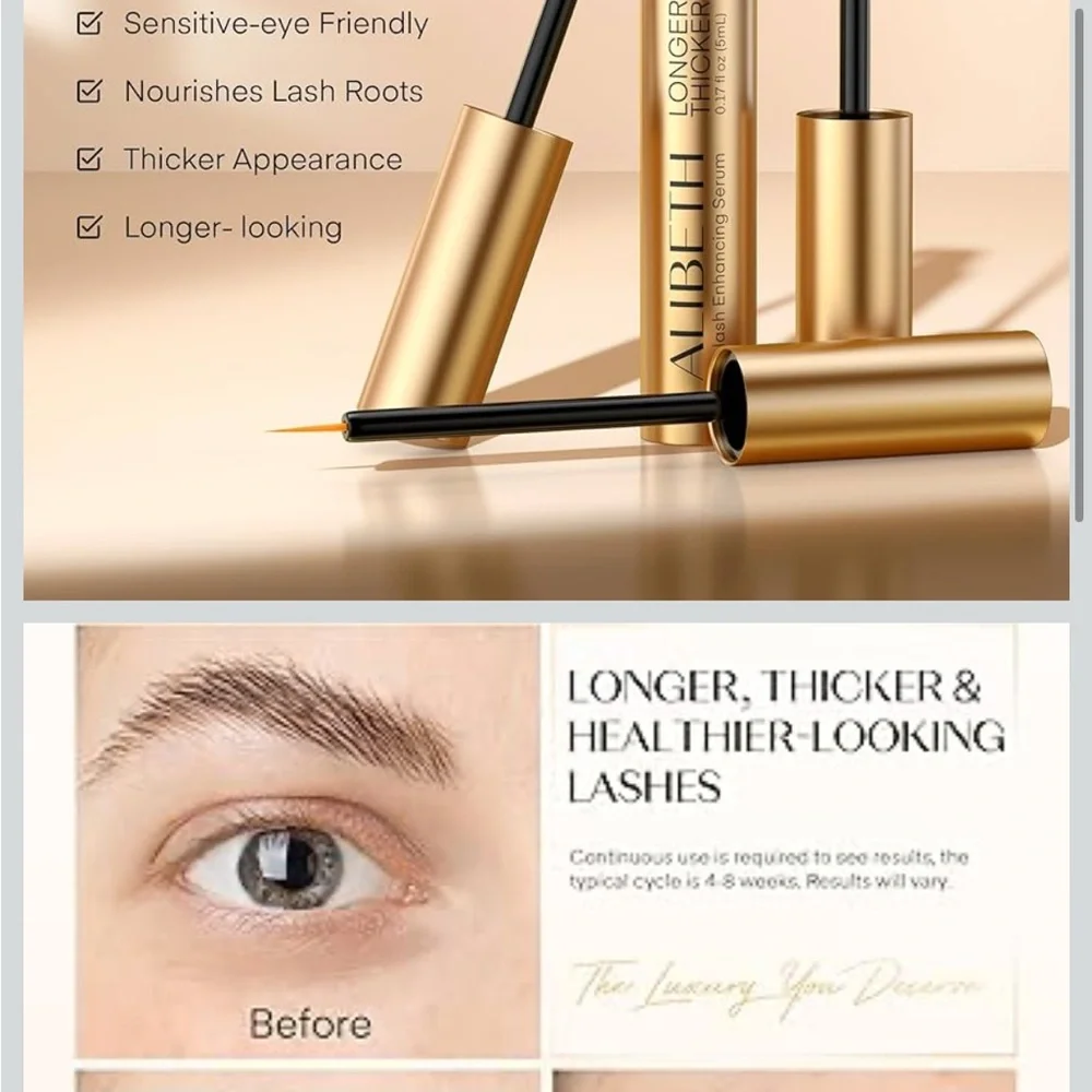 Lash Serum for Eyelash Growth - Lash Enhancer for Thicker Longer and Fuller